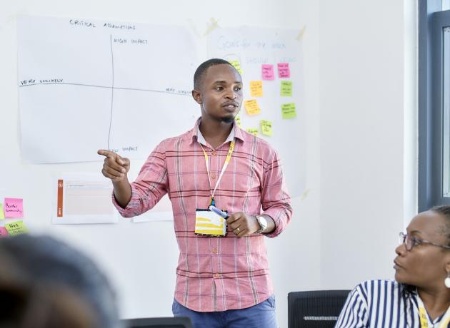 Man talking on a meeting